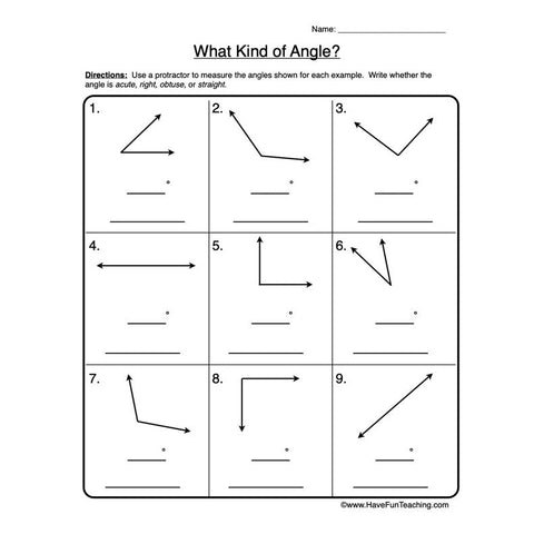 Angles Worksheet 3
