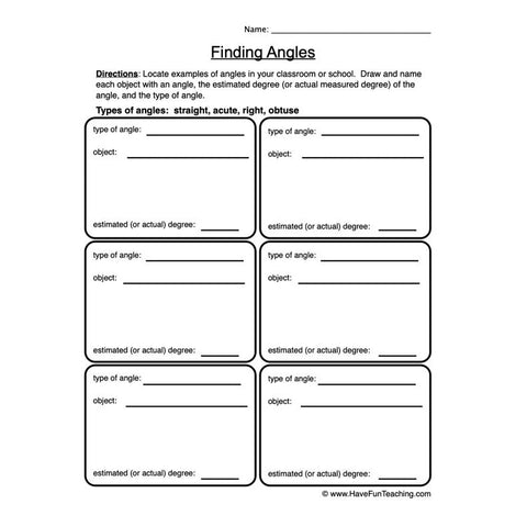Angles Worksheet 4