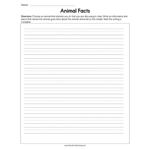 Animal Facts Worksheet