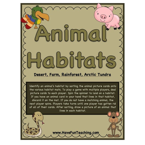 Animal Habitats Sorting Game