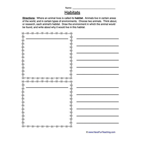 Animal Habitats Worksheet 5