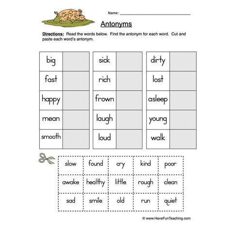 Antonyms 1 Worksheet 2