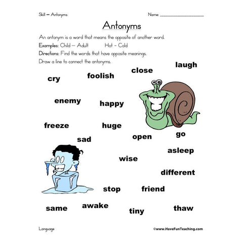 Antonyms 2 Worksheet 3