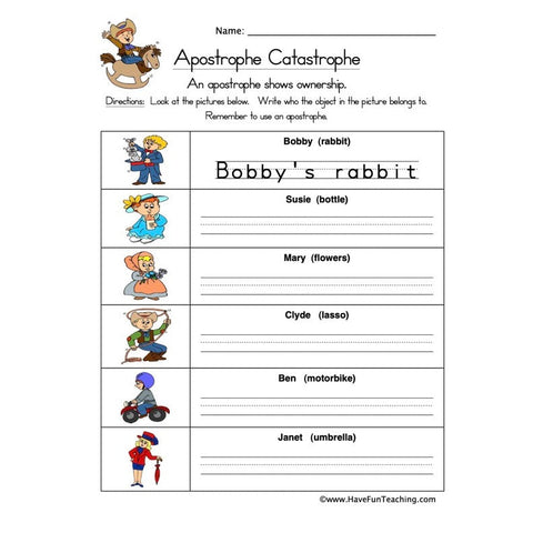 Apostrophe Worksheet