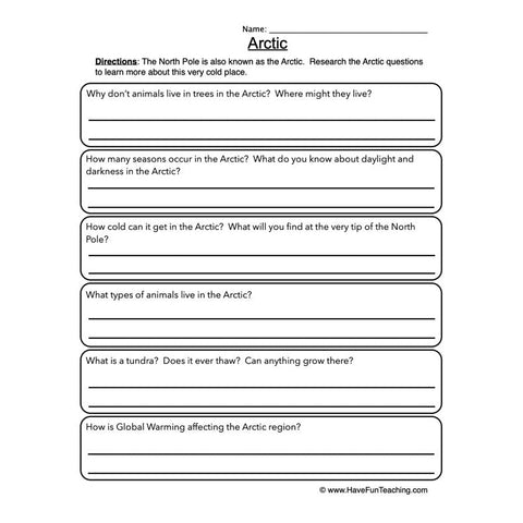 Arctic Worksheet