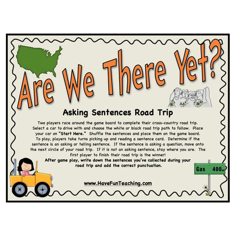 Are We There Yet Asking Sentences Game