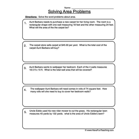 Area Worksheet 6