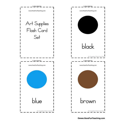 Art Supplies Flash Cards