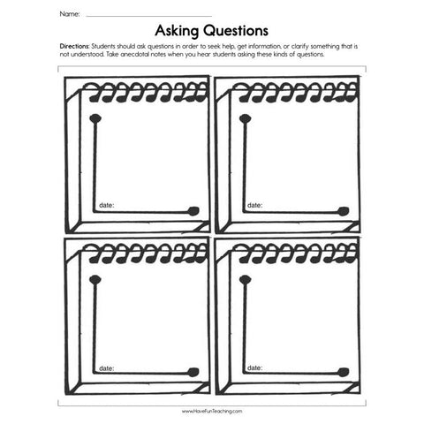 Asking Questions Worksheet