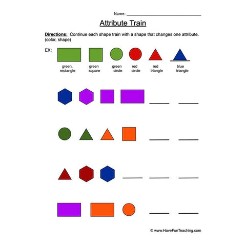 Attributes Worksheet 2