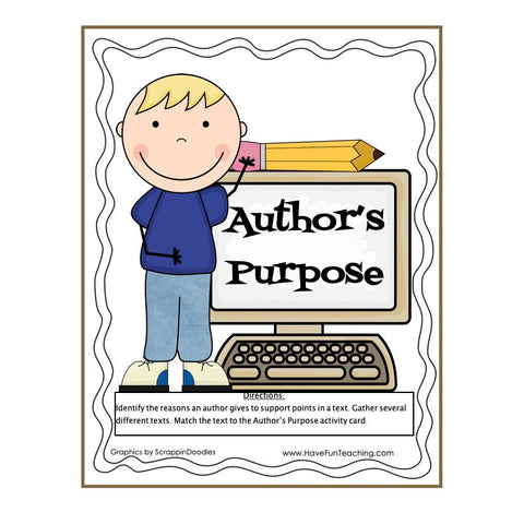 Authors Purpose Matching Game