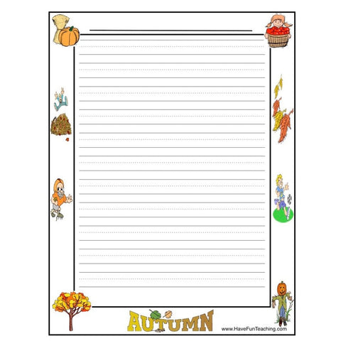 Autumn Writing Paper Worksheet