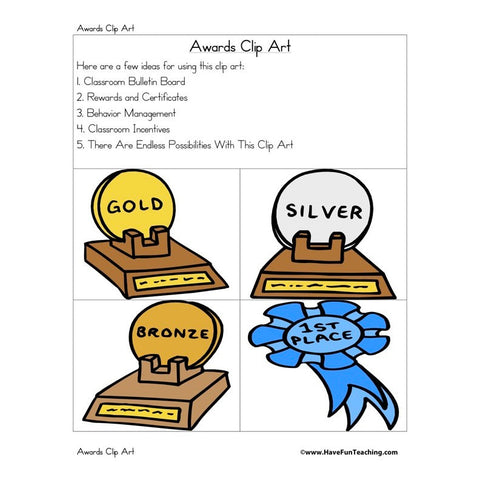 Awards Clip Art Worksheet