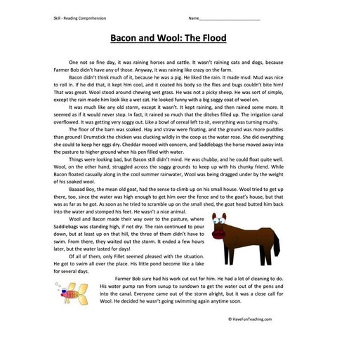 Bacon and Wool: the Flood Worksheet