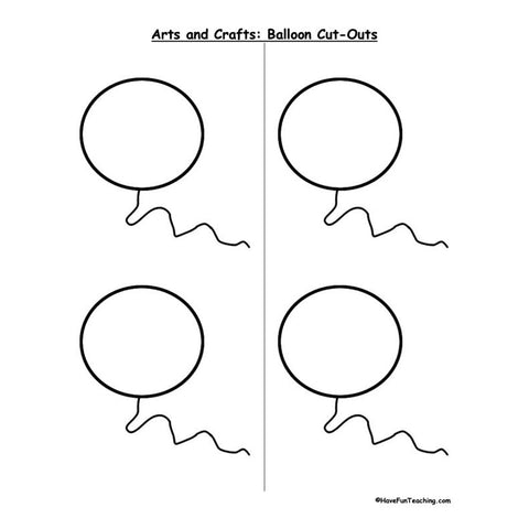 Balloon Cutouts Worksheet