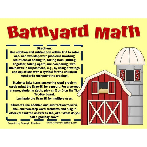 Barnyard Math Word Problems Game