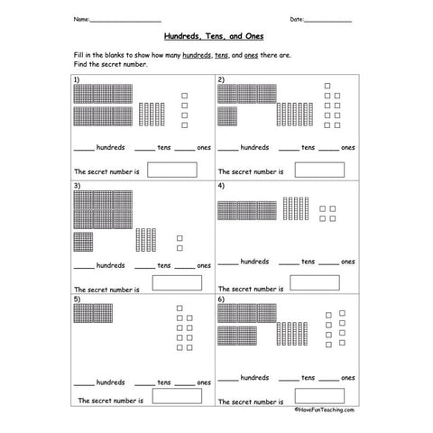 Base 10 Blocks Worksheets Worksheet