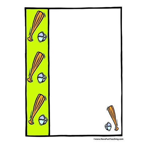 Baseball Paper Worksheet