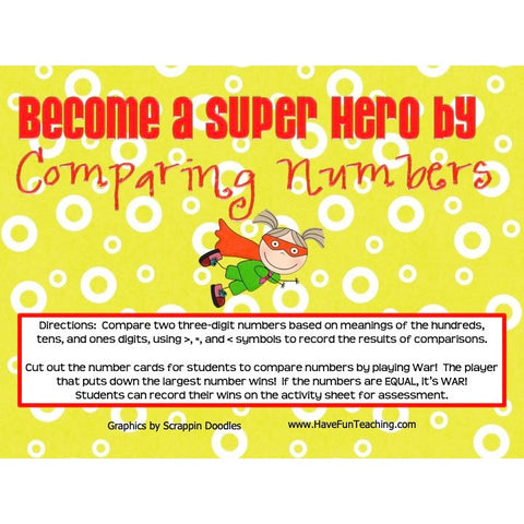 Become a Superhero by Comparing Numbers Game