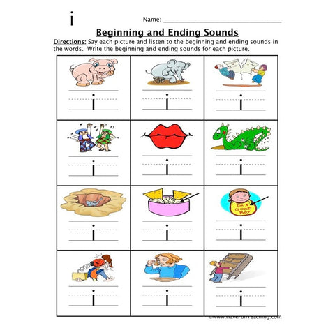 Beginning Ending Sounds I Worksheet 2