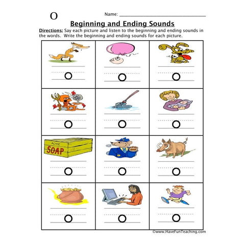 Beginning Ending Sounds O Worksheet 2