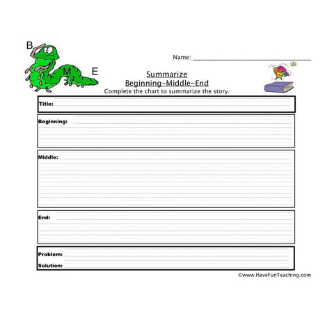 Beginning Middle End Worksheet 2
