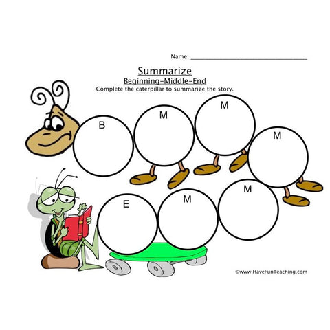 Beginning Middle End Worksheet 3