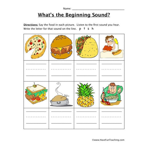 Beginning Sound Worksheet 2