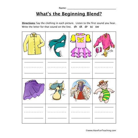 Beginning Sound Worksheet 3