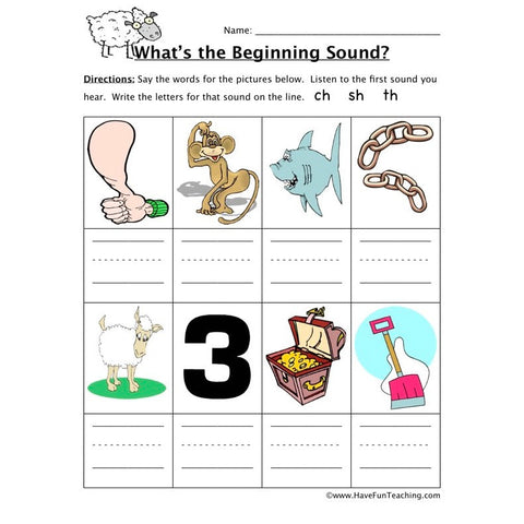 Beginning Sound 8 Worksheet