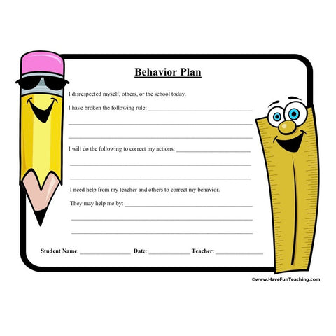 Behavior Plan Worksheet 2