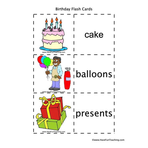 Birthday Flash Cards