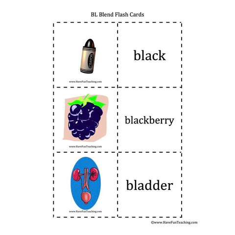 Bl Blend Flash Cards