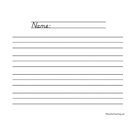 Blank Lined Big Landscape Worksheet