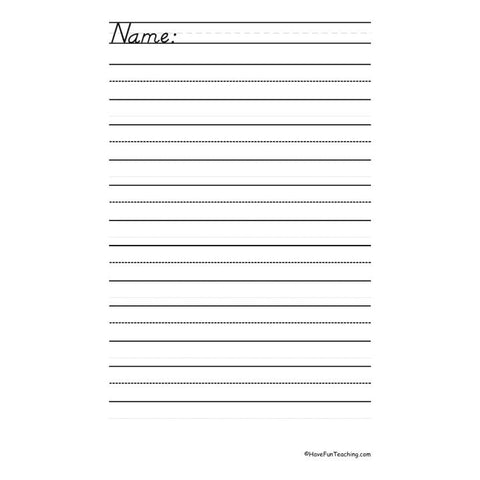 Blank Lined Big Worksheet