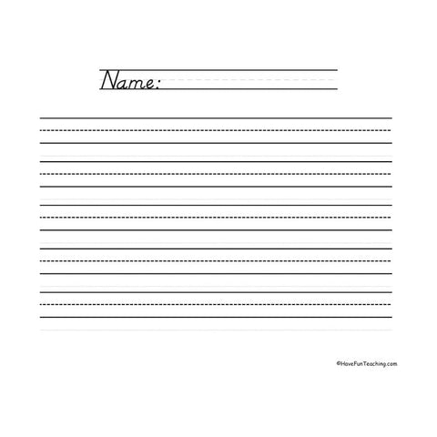 Blank Lined Medium Landscape Worksheet