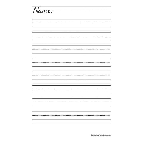 Blank Lined Medium Worksheet