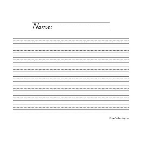 Blank Lined Small Landscape Worksheet