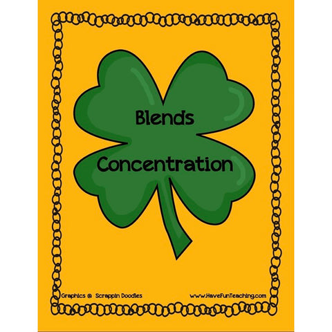 Blends Concentration Matching Worksheet