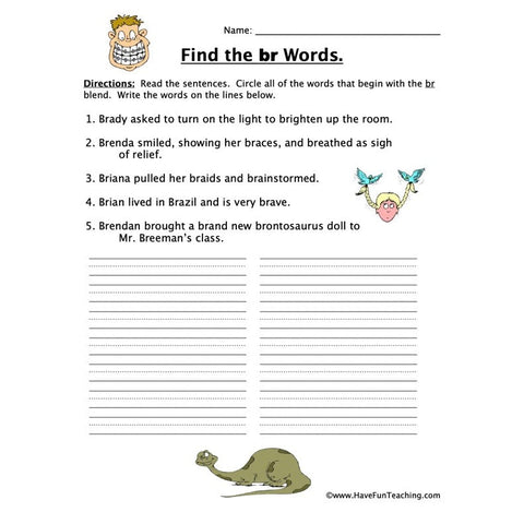 Blends Br Worksheet