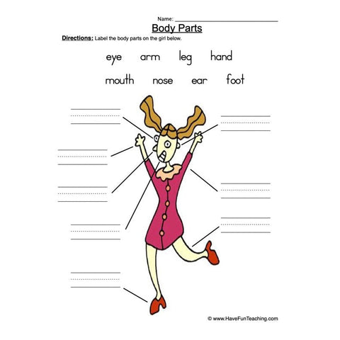 Body Parts Worksheet 2