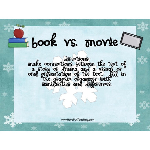 Book Vs Movie Compare and Contrast Game