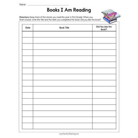 Books I Am Reading Worksheet