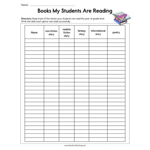 Books My Students Are Reading Worksheet