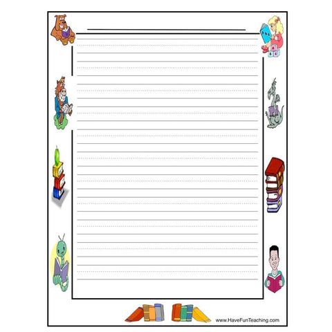 Books Writing Paper Worksheet