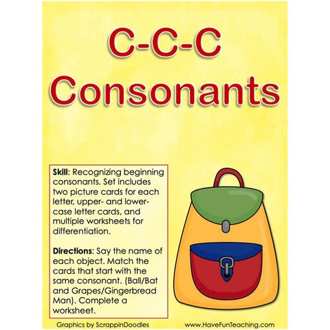 C C C Consonants Beginning Consonants Game