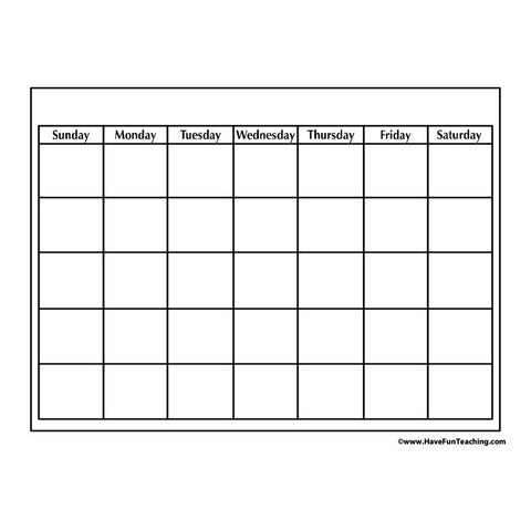 Calendar Worksheet