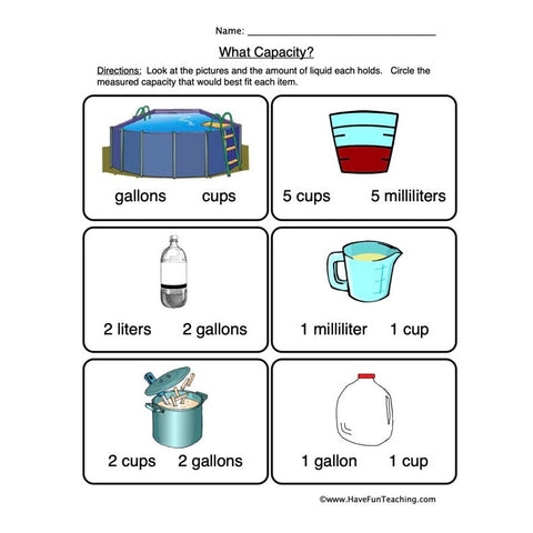 Capacity Worksheet