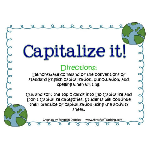 Capitalize It Game