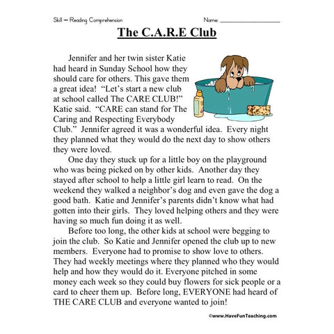 Care Club Worksheet